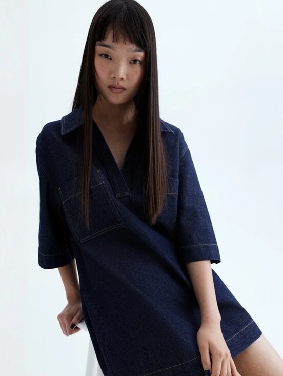 H&M Dresses & Skirts - H&M Dark Indigo Denim Shift Dress
